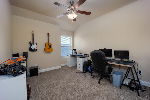 3508 Cooke Ln, Melissa, TX 75454 - office space with lofted ceiling, light colored carpet, and ceiling fan