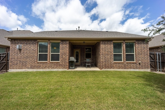 3508 Cooke Ln, Melissa, TX 75454 - rear view of house with brick siding, a patio area, and an AC wall unit