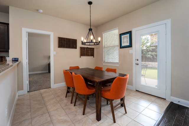 3508 Cooke Ln, Melissa, TX 75454 - dining space with a chandelier and light tile patterned flooring