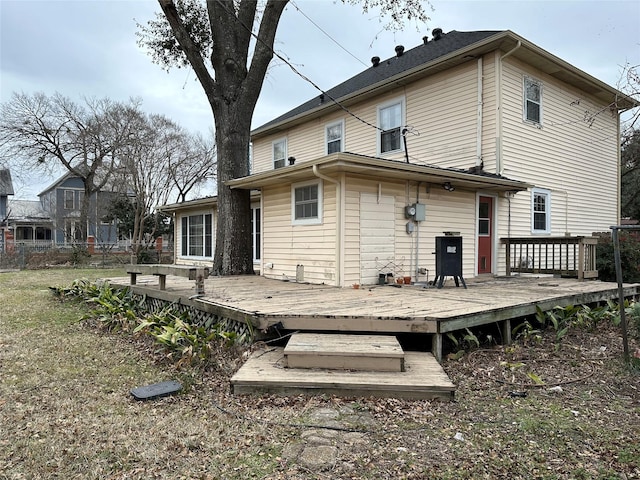509 E Main St, Mexia, TX 76667 - rear view of property featuring a wooden deck