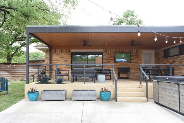 2542 Woodmere Dr, Dallas, TX 75233 - view of patio / terrace with a ceiling fan