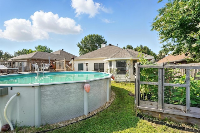 9212 Bedford Ln, Mckinney, TX 75071 - swimming pool with a wooden deck