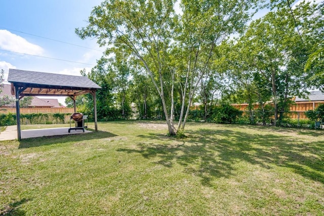 4737 Lawler Rd, Garland, TX 75042 - fenced backyard with a gazebo and a patio area