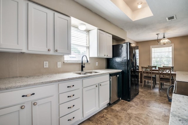 4737 Lawler Rd, Garland, TX 75042 - kitchen featuring dishwasher, healthy amount of natural light, white cabinets, and stove