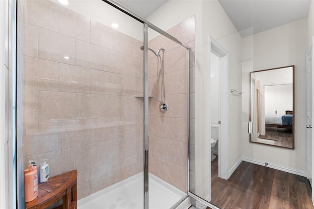 4917 Woodloch Dr, Princeton, TX 75407 - ensuite bathroom featuring a shower stall and wood finished floors
