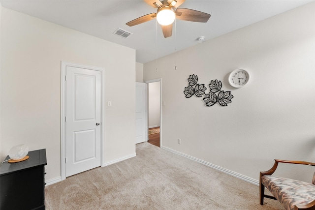 4917 Woodloch Dr, Princeton, TX 75407 - living area featuring carpet floors and a ceiling fan