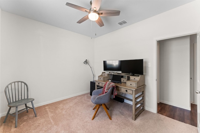 4917 Woodloch Dr, Princeton, TX 75407 - home office featuring carpet and ceiling fan