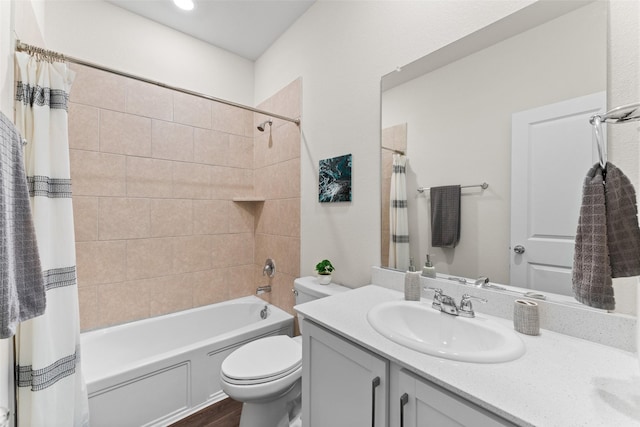 4917 Woodloch Dr, Princeton, TX 75407 - bathroom featuring vanity, shower / bath combination with curtain, and wood finished floors