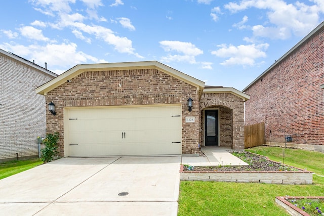 1103 Witherspoon Ln, Princeton, TX 75407 - view of front of house with brick siding, an attached garage, and concrete driveway