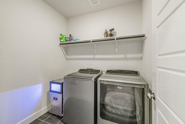 2420 Stella Ln, Northlake, TX 76247 - washroom with separate washer and dryer and dark tile patterned floors