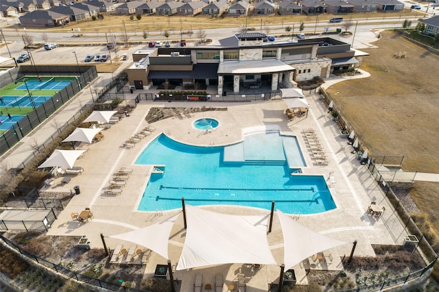 1116 Cornerstone Dr, Little Elm, TX 76227 - aerial view of residential area with a pool