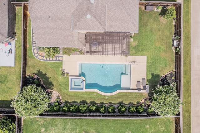 7925 Forest Lakes Dr, North Richland Hills, TX 76182 - view from above of property with a pool area