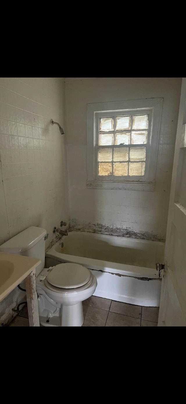 1026 Peak St, Denton, TX 76201 - bathroom with shower / bath combination, vanity, and tile patterned floors