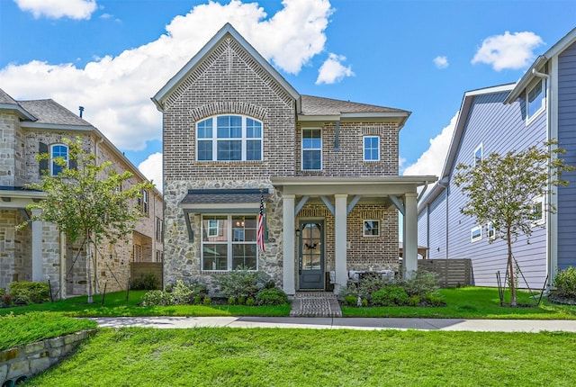 6124 Mayfair Mews, North Richland Hills, TX 76180 - view of front of home featuring a front yard and brick siding