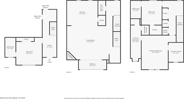 354 Foch St, Fort Worth, TX 76107 - view of floor plan / room layout