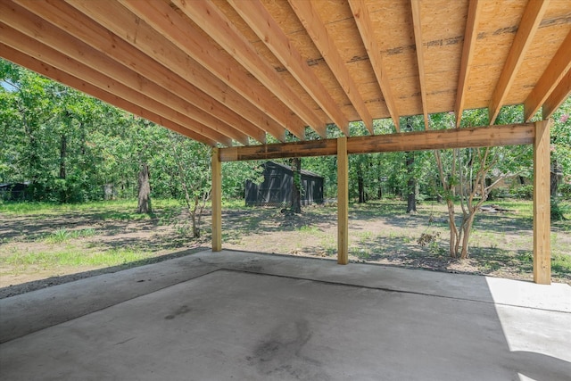 213 N Oaks Dr, Grand Saline, TX 75140 - view of patio featuring a storage shed