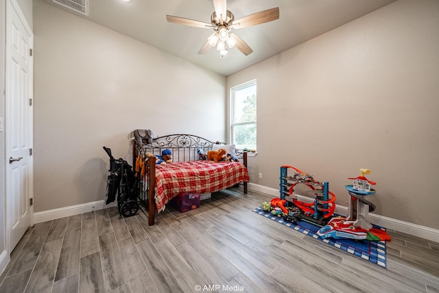 408 Lake Arbor Dr, Weatherford, TX 76088 - bedroom featuring wood finished floors and ceiling fan