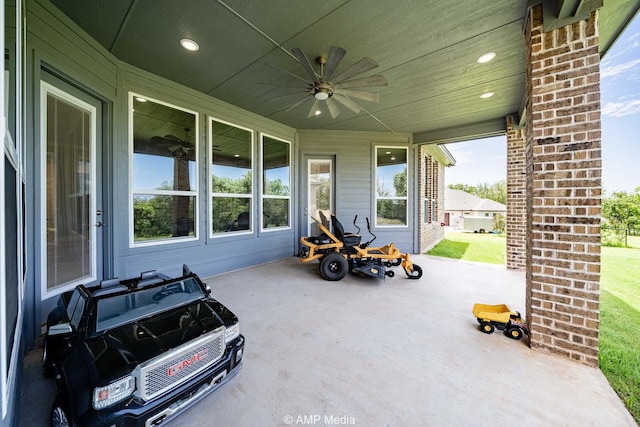 408 Lake Arbor Dr, Weatherford, TX 76088 - view of patio / terrace featuring ceiling fan
