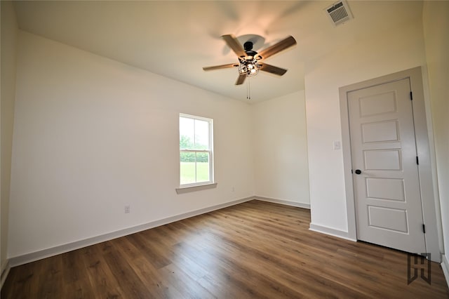 719 Germantown Rd, Minden, LA 71055 - empty room with a ceiling fan and dark wood finished floors