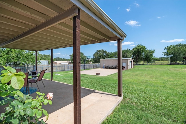 3120 Michele Ct, Weatherford, TX 76088 - fenced backyard with a patio and an outdoor structure