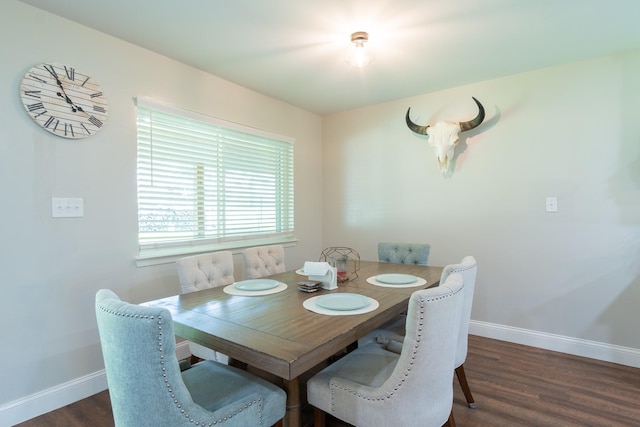 201 Roaring Springs Dr, Joshua, TX 76058 - dining area with baseboards and dark wood-type flooring