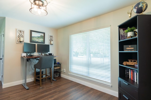 201 Roaring Springs Dr, Joshua, TX 76058 - office featuring dark wood finished floors and plenty of natural light