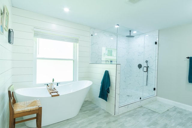 201 Roaring Springs Dr, Joshua, TX 76058 - bathroom with a shower stall and a freestanding tub