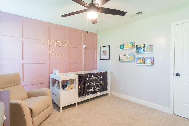 201 Roaring Springs Dr, Joshua, TX 76058 - bedroom featuring light carpet and ceiling fan