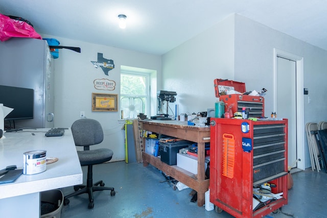 201 Roaring Springs Dr, Joshua, TX 76058 - office space featuring a workshop area and concrete floors