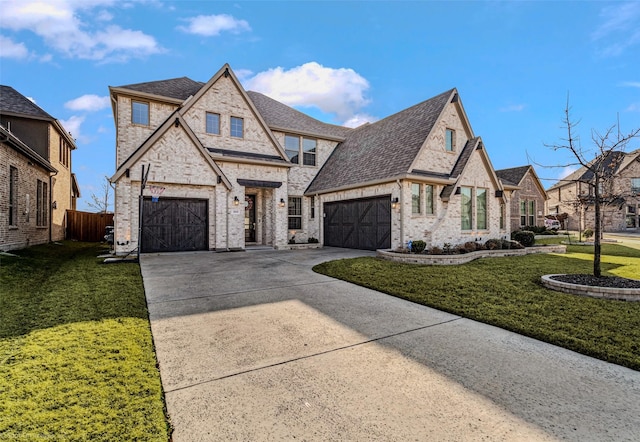 2010 Topaz Dr, Rockwall, TX 75087 - french country inspired facade featuring driveway, brick siding, a shingled roof, and a garage