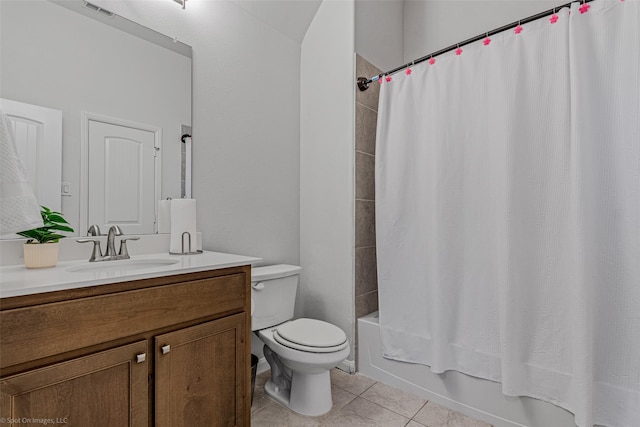 2010 Topaz Dr, Rockwall, TX 75087 - bathroom with vanity, tile patterned floors, and shower / bath combination with curtain