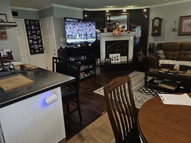 1010 California Trl, Grand Prairie, TX 75052 - living area featuring crown molding and tile patterned floors