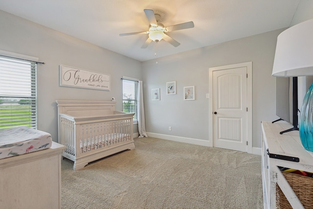 320 Tate Cir, Sherman, TX 75090 - bedroom featuring carpet floors, a nursery area, and ceiling fan