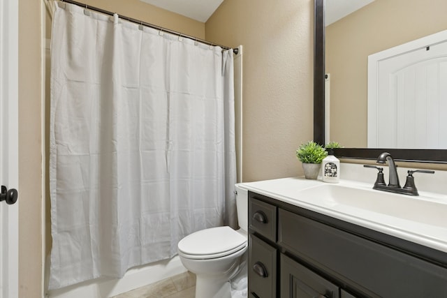 320 Tate Cir, Sherman, TX 75090 - full bath with vanity, shower / bath combo with shower curtain, and tile patterned flooring
