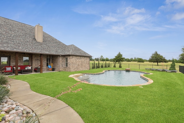 320 Tate Cir, Sherman, TX 75090 - view of pool featuring an outdoor hangout area, a fenced backyard, and a patio