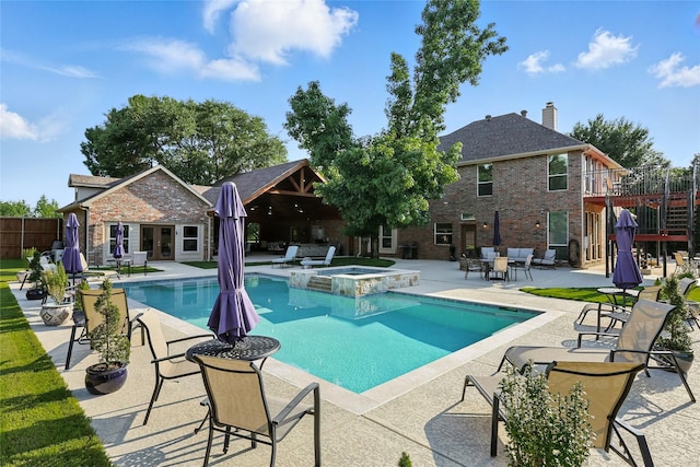 730 Emerald Sound Blvd, Oak Point, TX 75068 - view of pool featuring a patio and a pool with connected hot tub