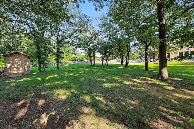 730 Emerald Sound Blvd, Oak Point, TX 75068 - view of green lawn with a shed
