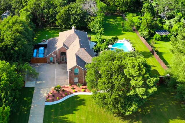730 Emerald Sound Blvd, Oak Point, TX 75068 - aerial view of property and surrounding area featuring a pool area