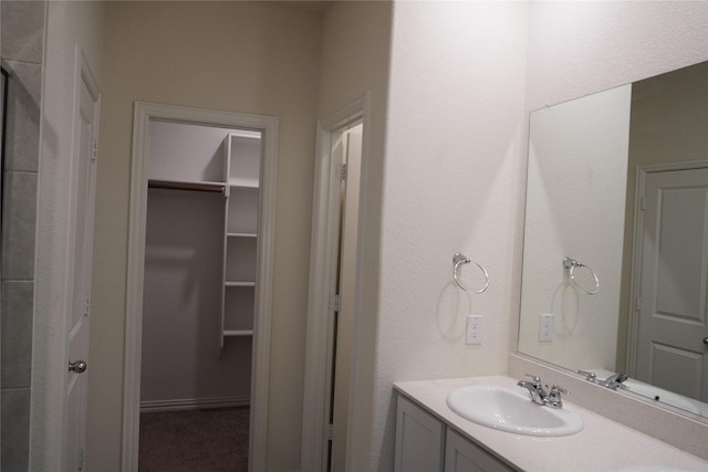423 Pepperbark Ave, Princeton, TX 75407 - bathroom featuring vanity and a walk in closet