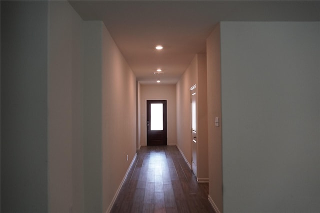 423 Pepperbark Ave, Princeton, TX 75407 - corridor with dark wood-style flooring and recessed lighting