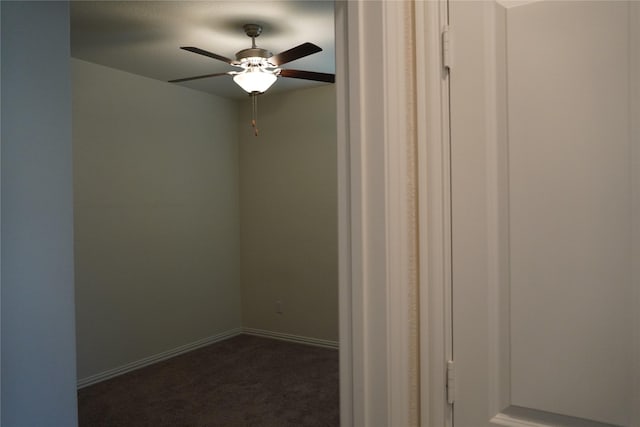 423 Pepperbark Ave, Princeton, TX 75407 - spare room featuring ceiling fan and dark colored carpet