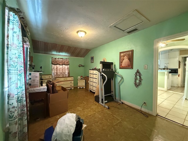 7032 Wofford Ave, Dallas, TX 75227 - bedroom featuring lofted ceiling and attic access