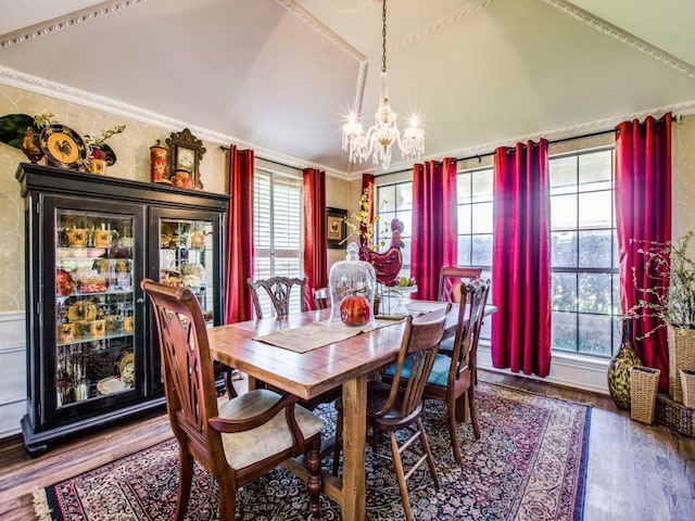 7204 Canongate Dr, Dallas, TX 75248 - dining room with a chandelier, wood finished floors, and ornamental molding
