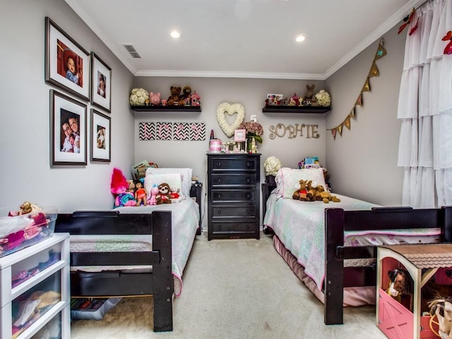 7204 Canongate Dr, Dallas, TX 75248 - bedroom featuring crown molding, carpet flooring, and recessed lighting