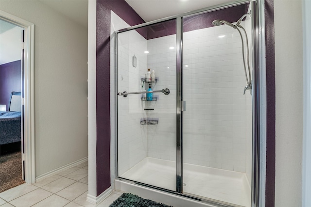 1315 Blessed Ln, Royse City, TX 75189 - bathroom with connected bathroom, tile patterned floors, and a shower stall