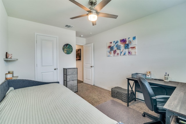 1315 Blessed Ln, Royse City, TX 75189 - carpeted bedroom with an office area and ceiling fan