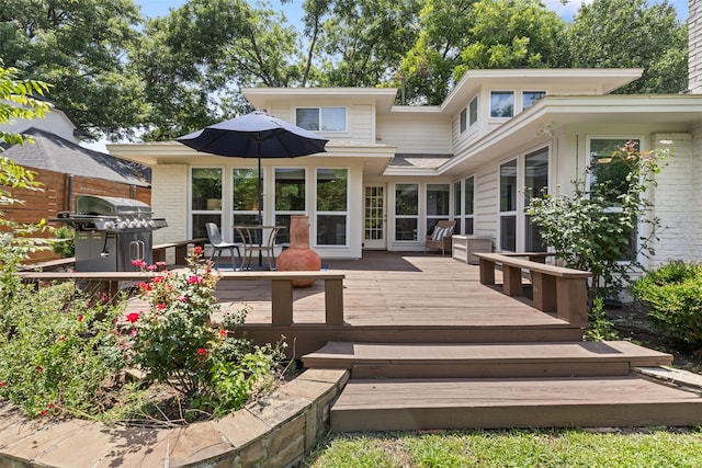 1702 Cheyenne Dr, Richardson, TX 75080 - wooden terrace featuring area for grilling