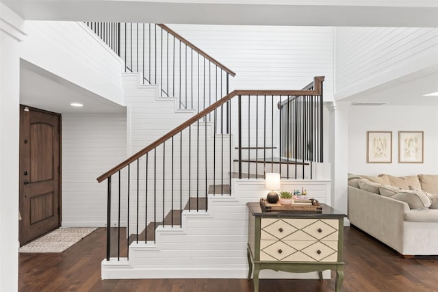 1702 Cheyenne Dr, Richardson, TX 75080 - stairs with wood-type flooring