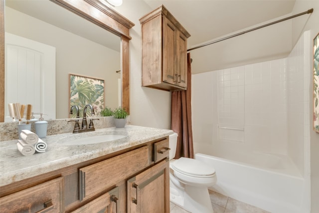 105 Windsor Dr, Forney, TX 75126 - full bathroom featuring vanity, tile patterned floors, and shower / bath combination with curtain