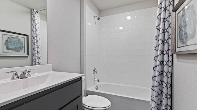 1525 Central Park Dr, Alvarado, TX 76009 - bathroom featuring vanity, shower / tub combo, and a textured wall